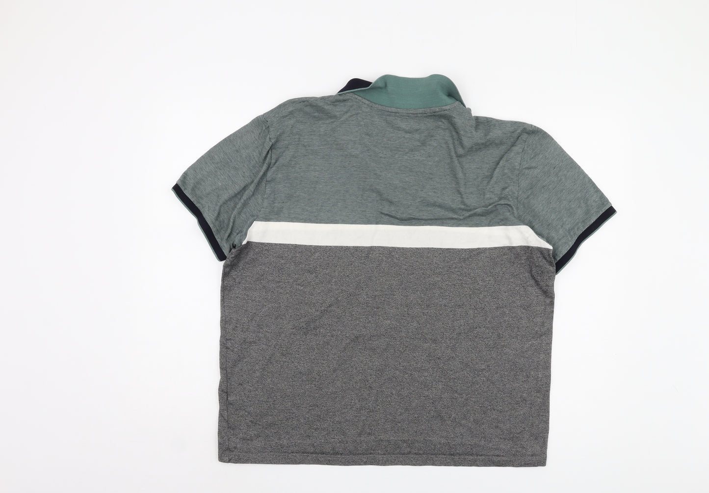 Next Men's Grey Colourblock Polo Shirt XL
