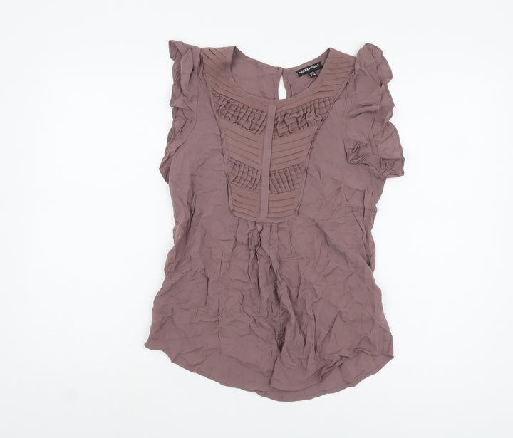 Warehouse Women's Purple Sleeveless Blouse Size 10