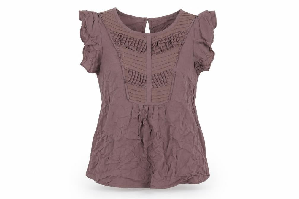 Front view of Warehouse Women's Purple Sleeveless Blouse, size 10