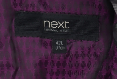 Next Men's Formal Black Blazer 42L Striped Jacket