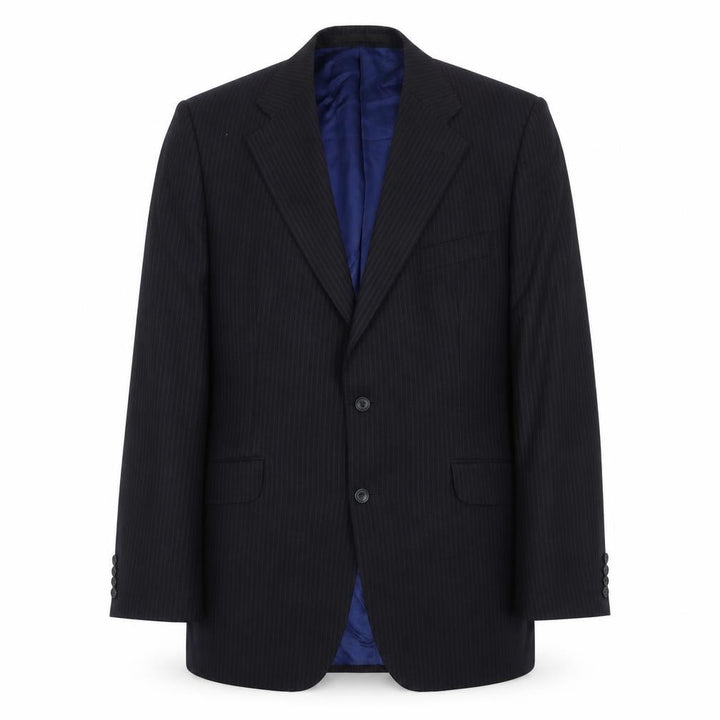 Marks and Spencer Men's Navy Blazer, 42L, Striped Wool Blend