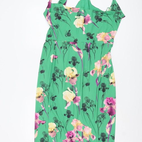 ASOS Floral Green Dress, Women's Size 16, Multicoloured