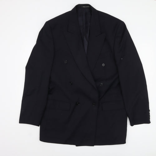 Pierre Balmain Men's Blue Wool Double-Breasted Blazer 40L