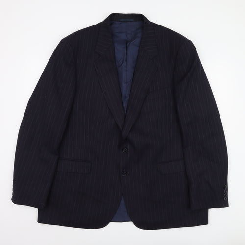 High and Mighty Men's Navy Striped Suit Jacket 48R