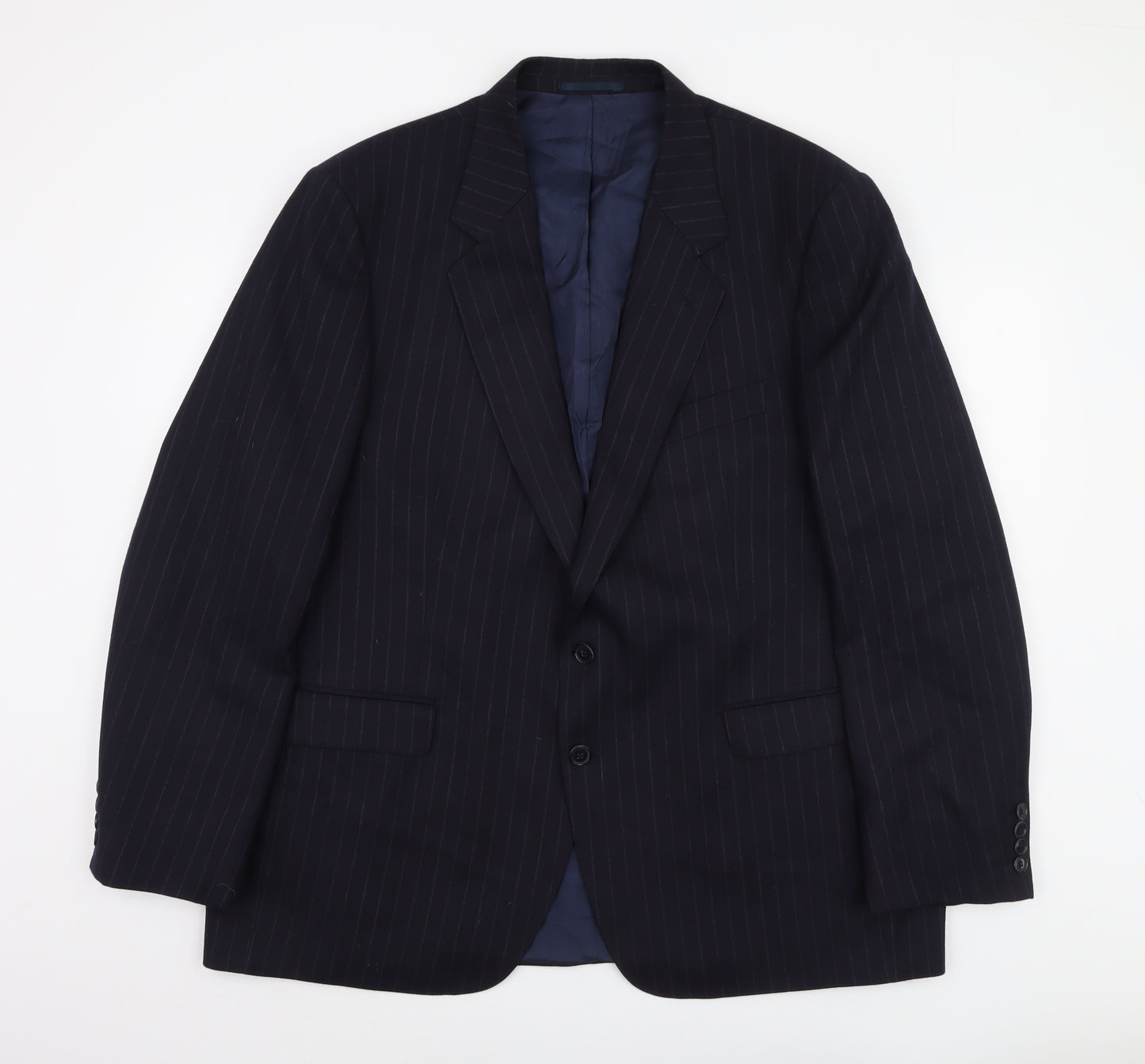 High and Mighty Men's Navy Striped Suit Jacket 48R