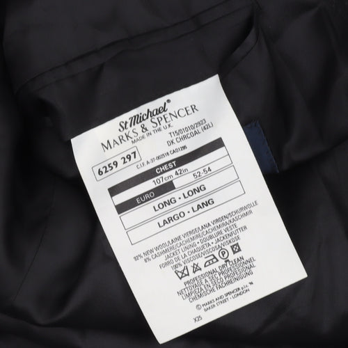 Marks and Spencer Men's Black Wool Blazer 42L