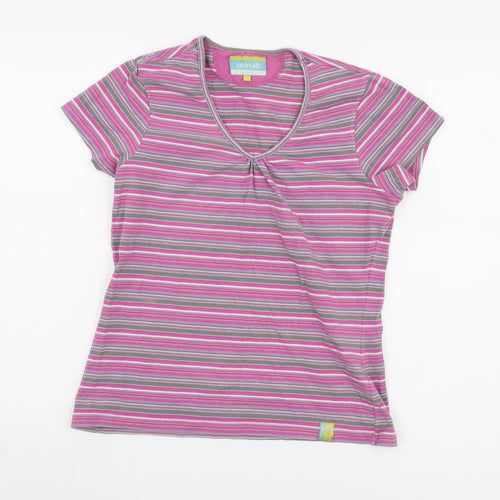 Seasalt Women's Multicoloured Striped T-Shirt Size 14