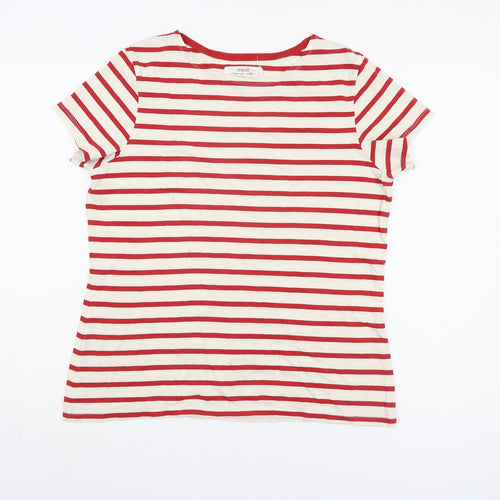 Seasalt Women's Red Striped T-Shirt Size 14