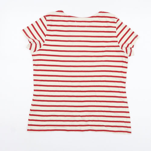 Seasalt Women's Red Striped T-Shirt Size 14