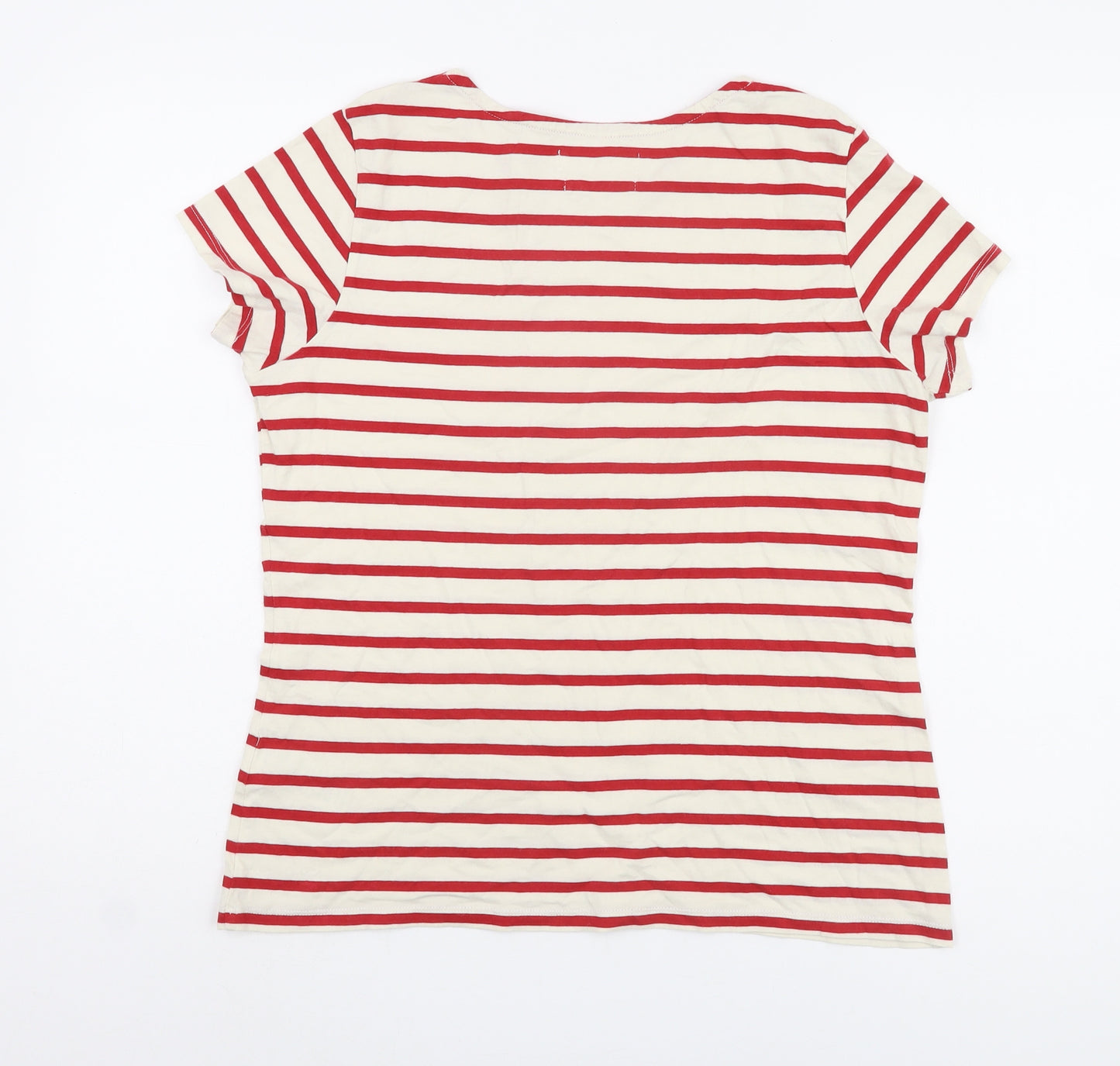 Seasalt Women's Red Striped T-Shirt Size 14