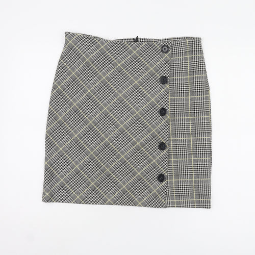 M&Co Women's Yellow Check Pencil Skirt Size 12