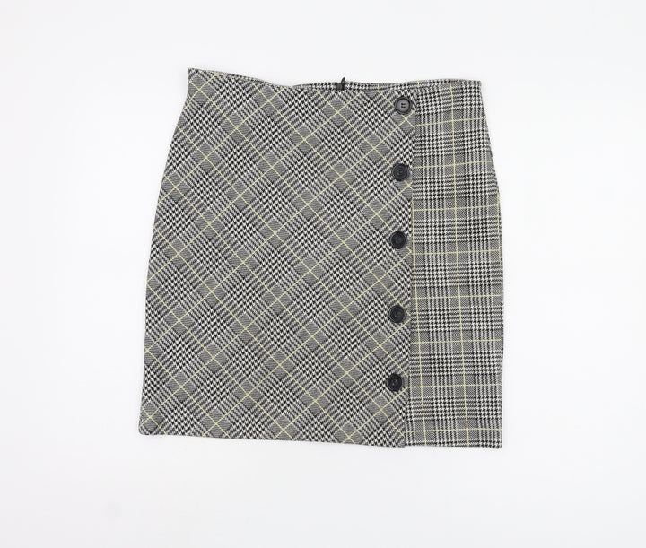 M&Co Women's Yellow Check Pencil Skirt Size 12