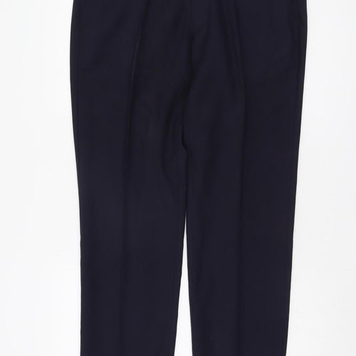 Marks and Spencer Men's Navy Regular Fit Trousers, 30 in