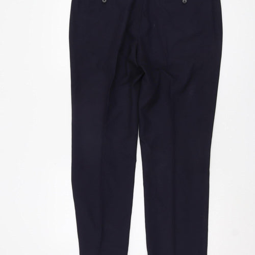Marks and Spencer Men's Navy Regular Fit Trousers, 30 in