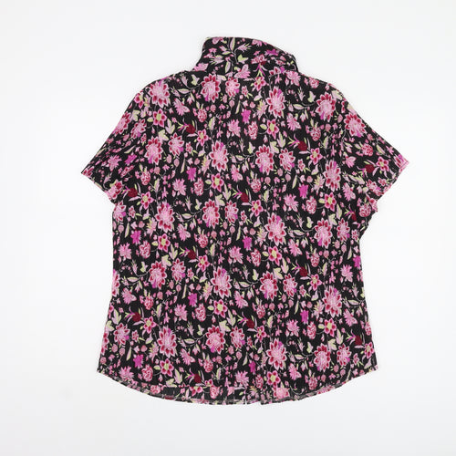 Marks and Spencer Women's Black Floral Button-Up Shirt UK 22