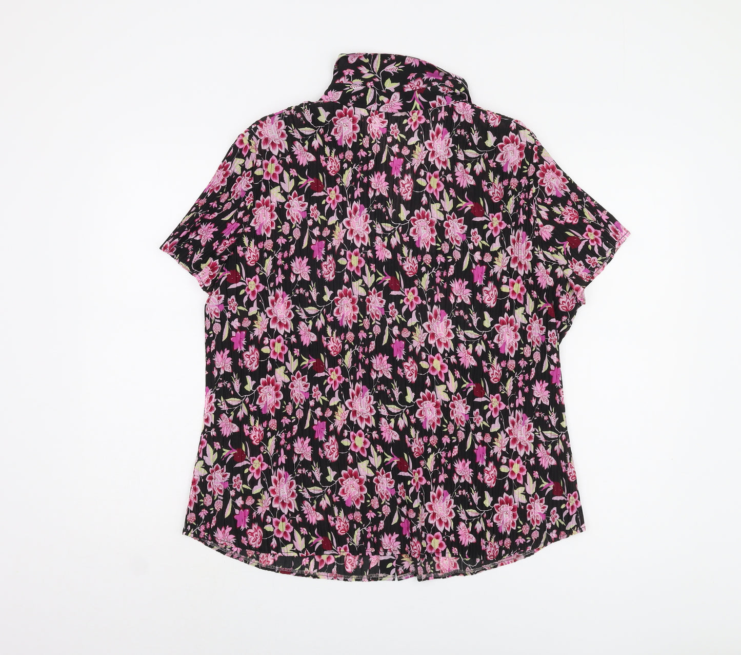 Marks and Spencer Women's Black Floral Button-Up Shirt UK 22
