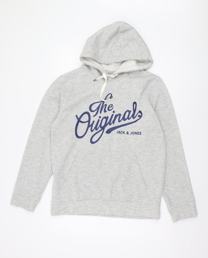 Jack & Jones Men's Grey Pullover Hoodie L