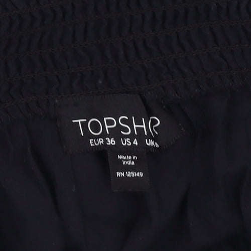 Topshop Women's Black Off Shoulder Embroidered Blouse
