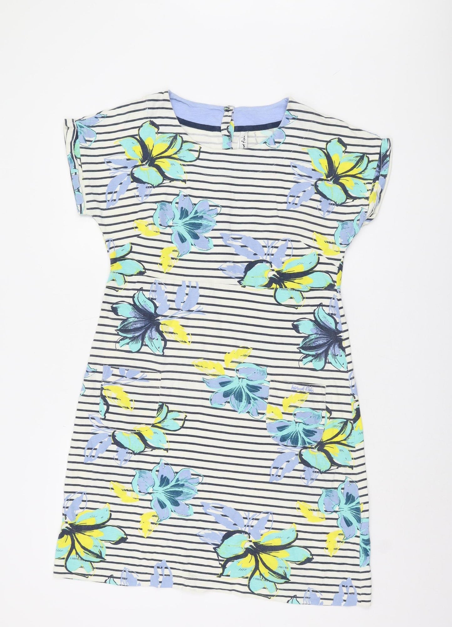 Weird Fish Women's Blue Floral Dress Size 12