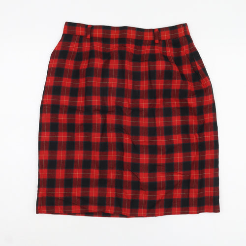 Viyella Women's Red Plaid Wool Pencil Skirt Size 16