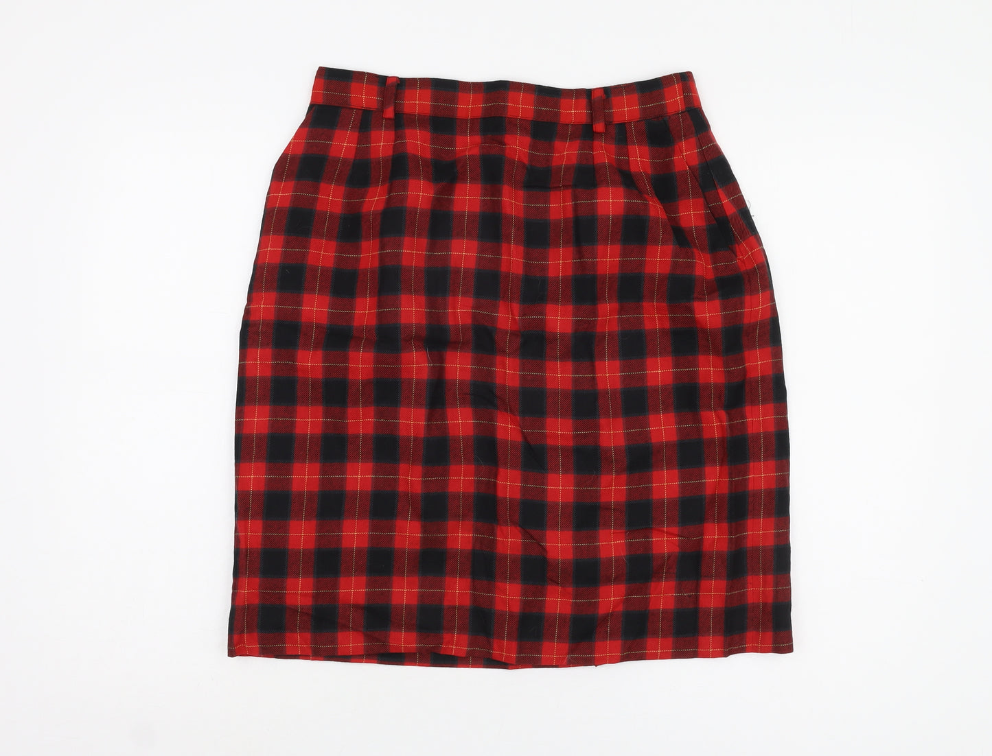 Viyella Women's Red Plaid Wool Pencil Skirt Size 16