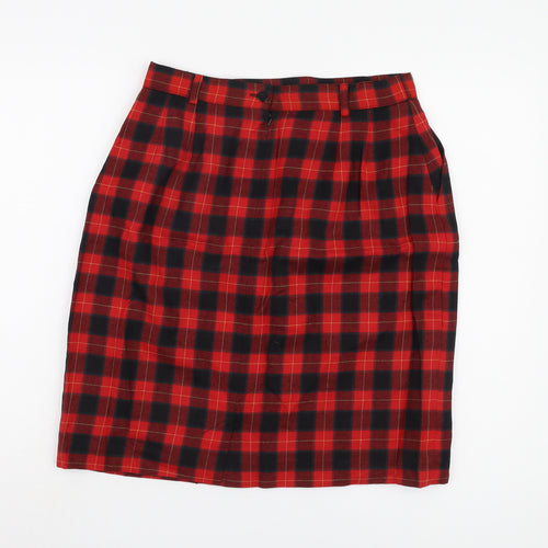 Viyella Women's Red Plaid Wool Pencil Skirt Size 16