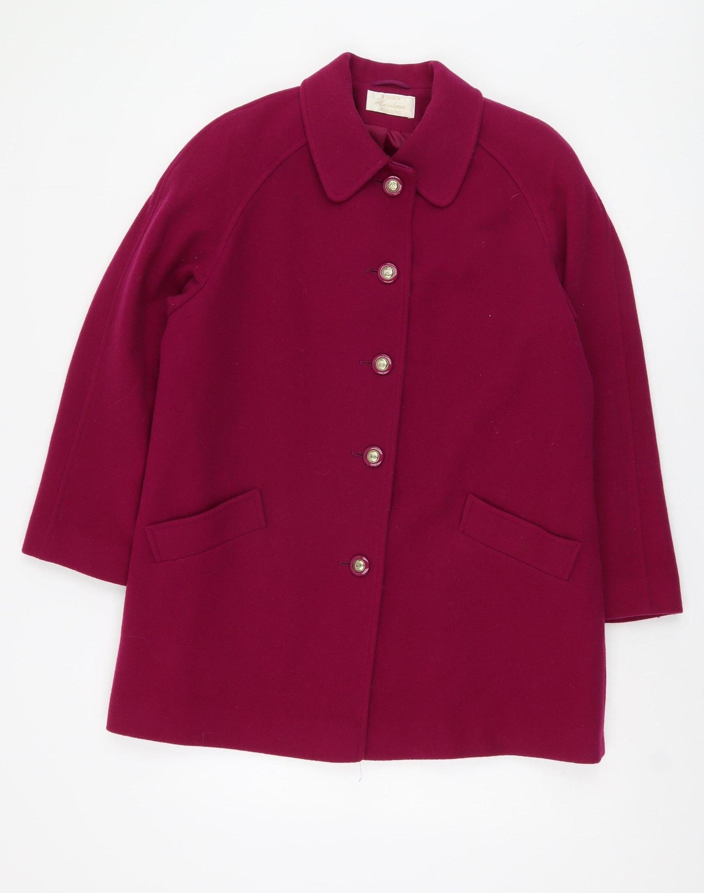 Eastex Women's Red Wool Overcoat Size 12 Vintage