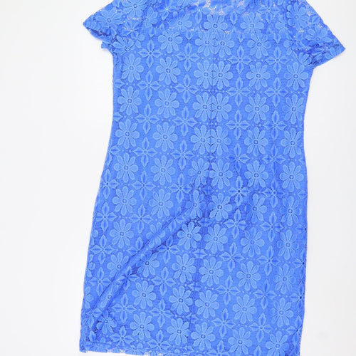 Kaleidoscope Blue Floral Lace Dress, Women, Size 16