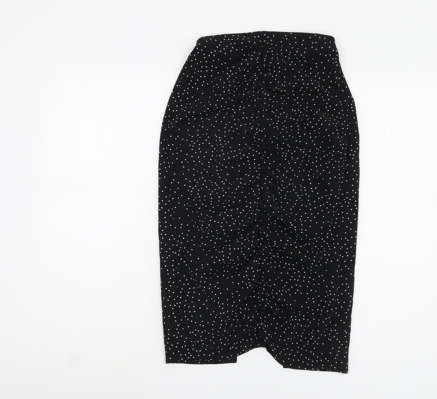 Zara Women's Black Polka Dot Midi Pencil Skirt XS