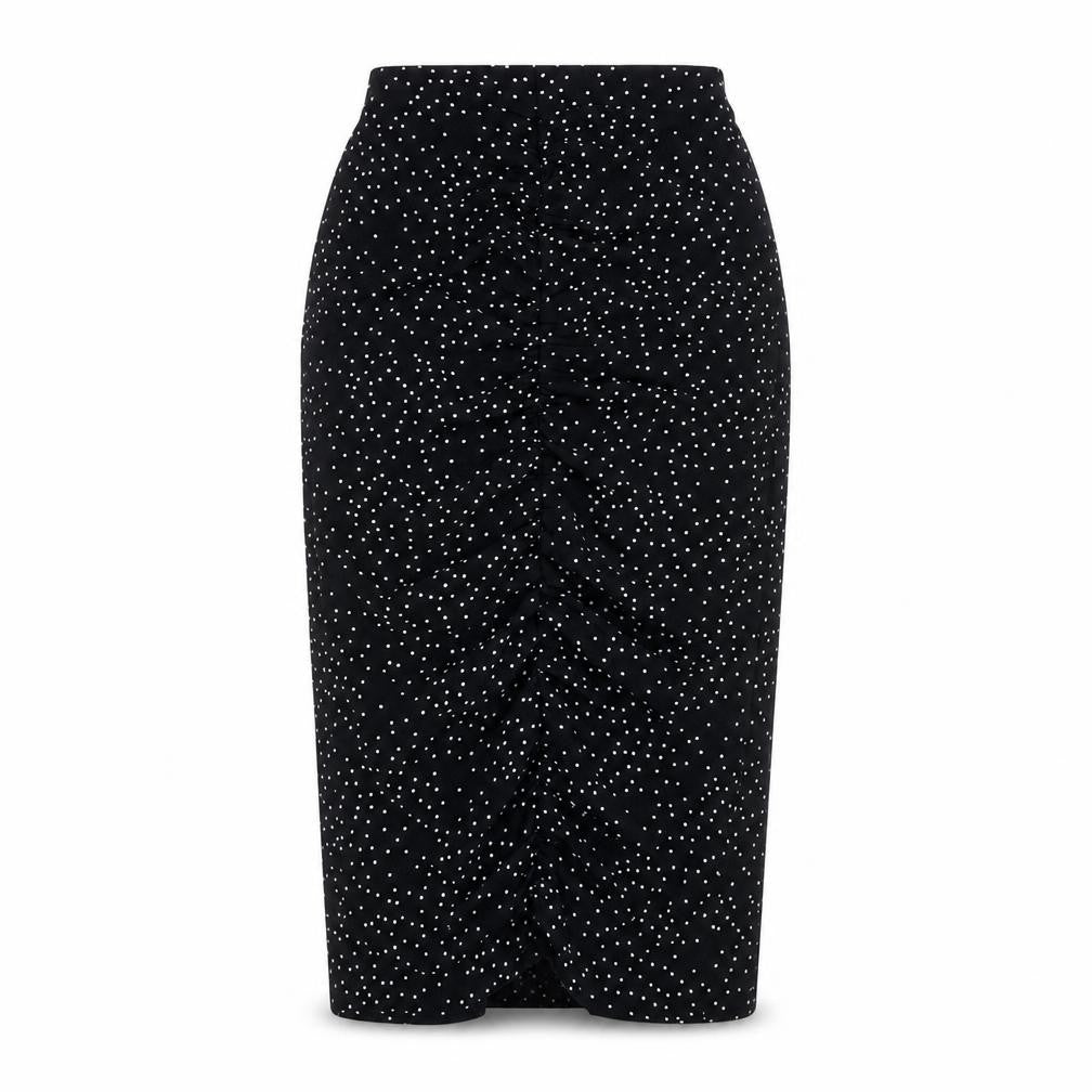 Zara Women's Black Polka Dot Midi Pencil Skirt XS