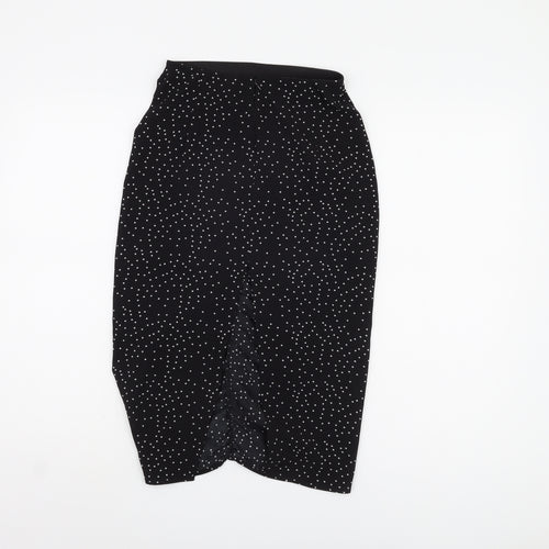 Zara Women's Black Polka Dot Midi Pencil Skirt XS