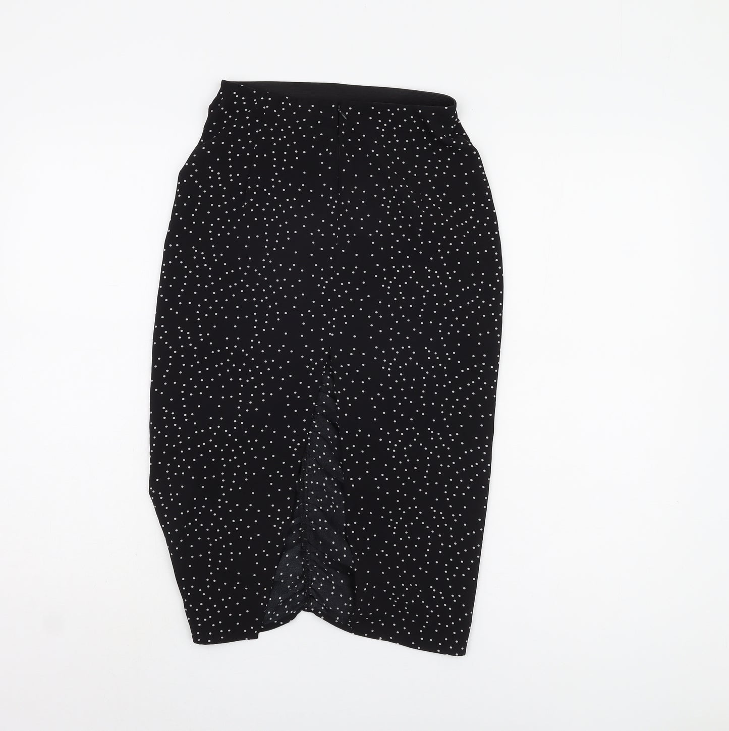 Zara Women's Black Polka Dot Midi Pencil Skirt XS