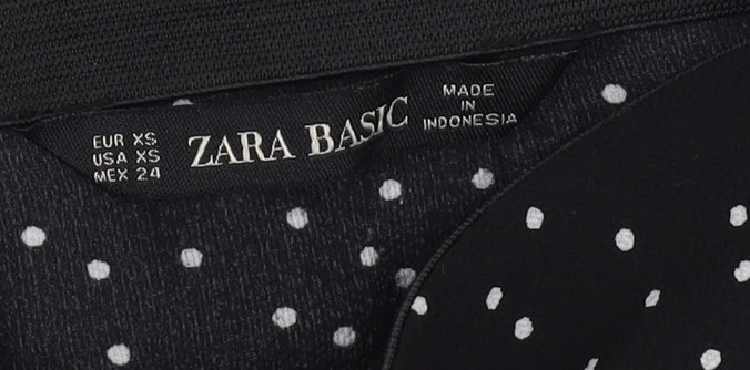 Zara Women's Black Polka Dot Midi Pencil Skirt XS