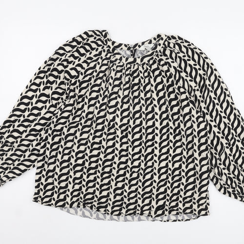 Marks and Spencer Women's Black Geometric Blouse Size 12