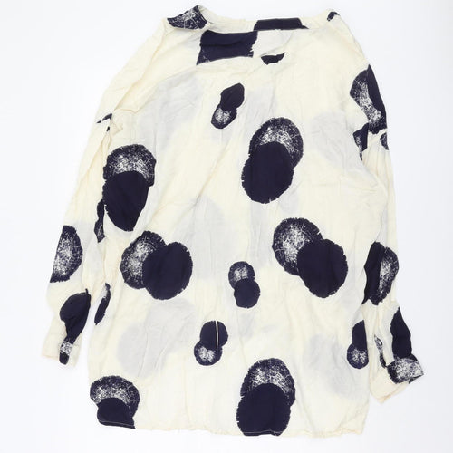 Soft B Women's Ivory Polka Dot Button-Up Shirt, M