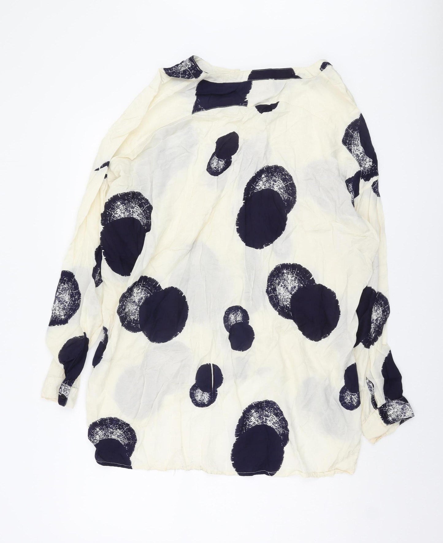 Soft B Women's Ivory Polka Dot Button-Up Shirt, M