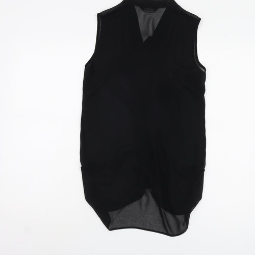 Miss Selfridge Black Sleeveless Blouse Women Size 8