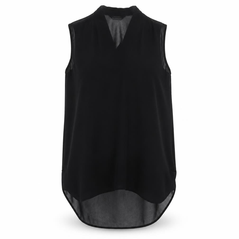 Front view of Miss Selfridge Black Sleeveless Blouse Women, size 8