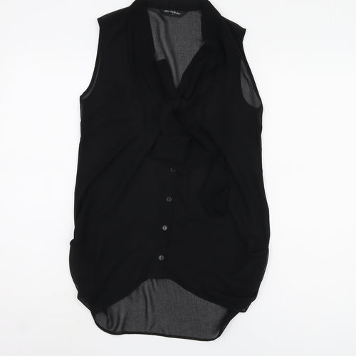 Miss Selfridge Black Sleeveless Blouse Women Size 8
