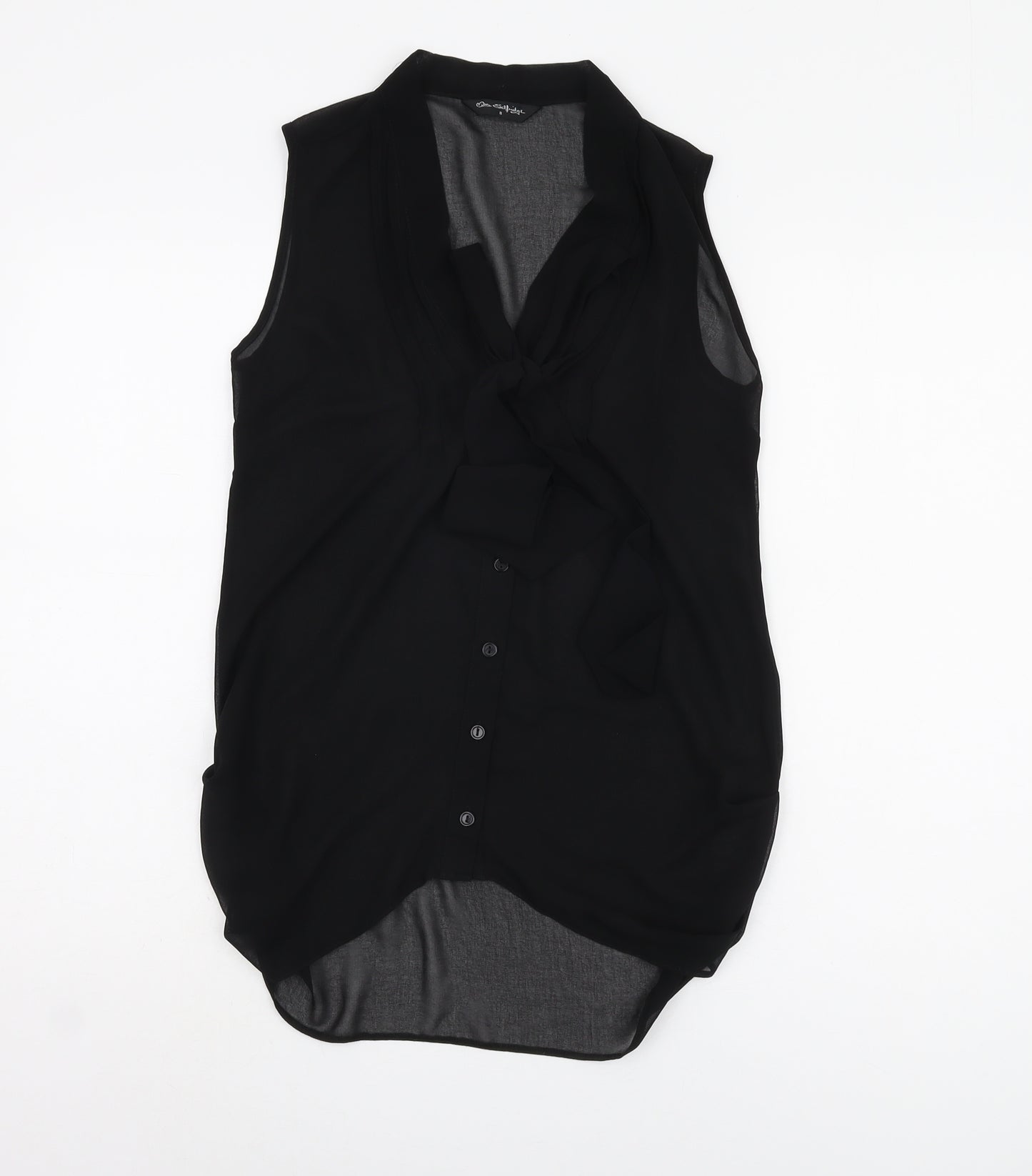 Miss Selfridge Black Sleeveless Blouse Women Size 8