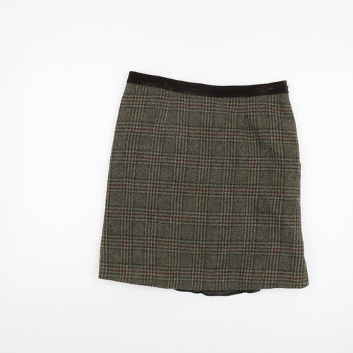Jigsaw Women's Plaid Wool Skirt - Size 12