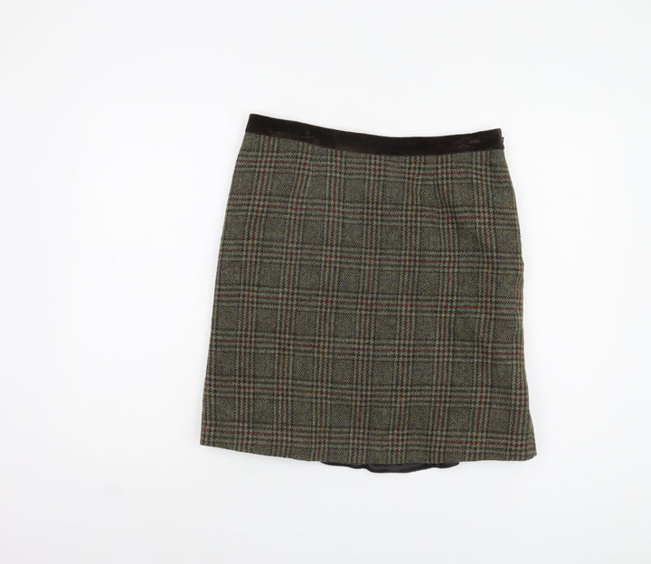 Jigsaw Women's Plaid Wool Skirt - Size 12