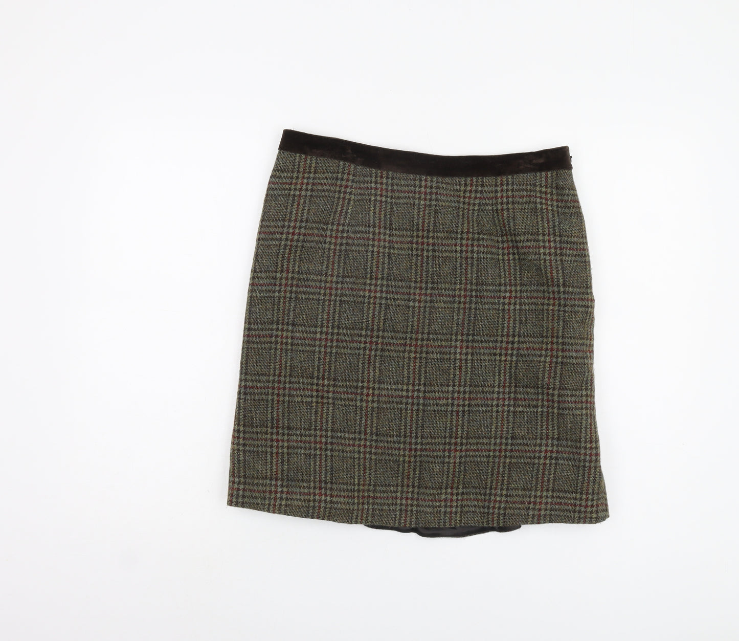 Jigsaw Women's Plaid Wool Skirt - Size 12