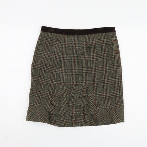 Jigsaw Women's Plaid Wool Skirt - Size 12