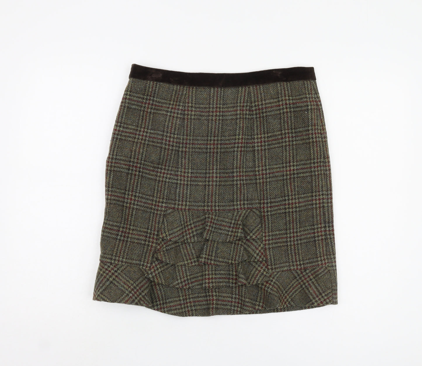 Jigsaw Women's Plaid Wool Skirt - Size 12