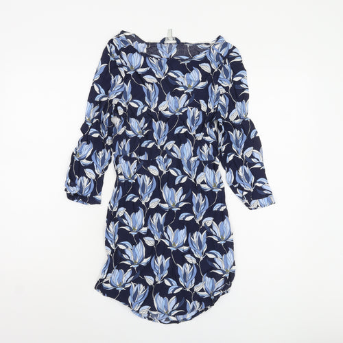 Joules Women's Blue Floral Dress, Size 8, Viscose