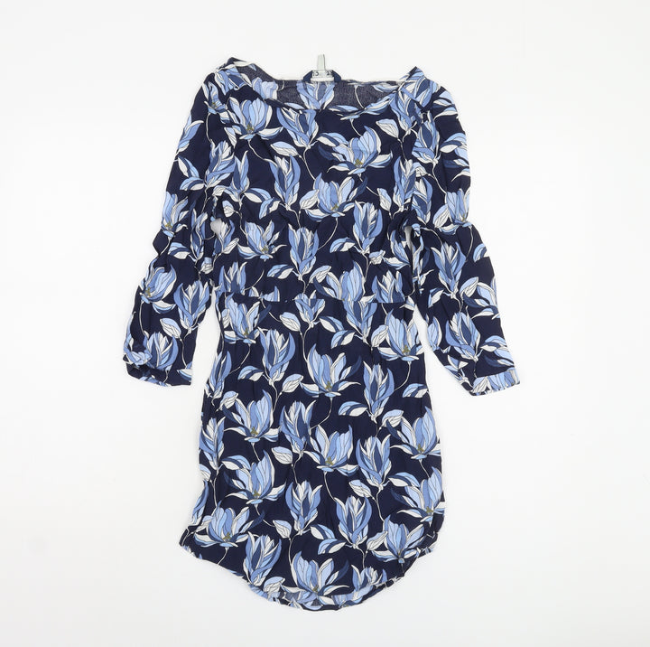 Joules Women's Blue Floral Dress, Size 8, Viscose