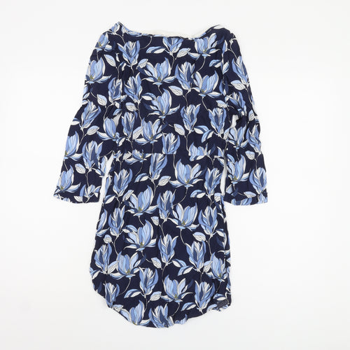 Joules Women's Blue Floral Dress, Size 8, Viscose