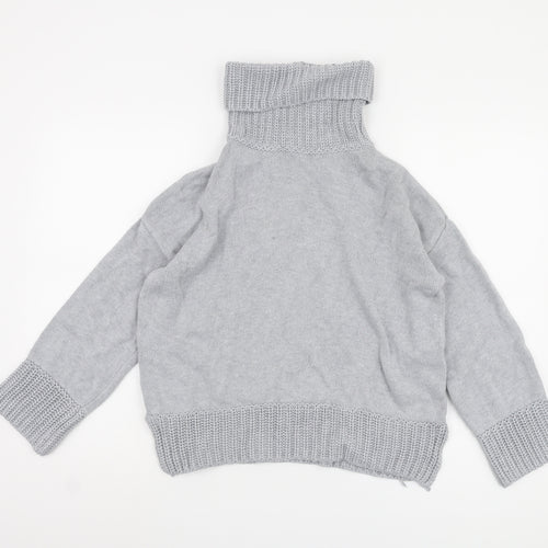 Marks and Spencer Women's Grey Roll Neck Jumper, Size 12