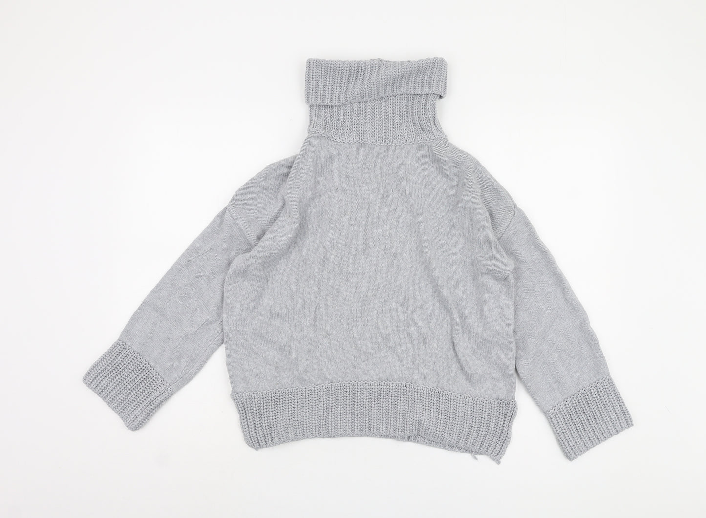 Marks and Spencer Women's Grey Roll Neck Jumper, Size 12